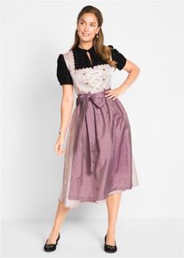 Midipituinen dirndl-mekko ja esiliina (2-os. setti), v&auml;rit&ouml;n, 36, bonprix