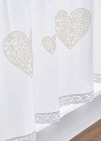 Luomupuuvillainen salusiini syd&auml;npainatuksella, valkoinen, K/L: 30/90 cm, bonprix