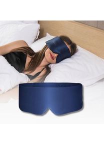 Bollsen Deep Sleep Mask - Eye & Anti Wrinkle Sleep Mask - 100% Light-Blocking - Mulberry Silk - Breathable & Ultra Soft - Navy Blue - For All Sleepers