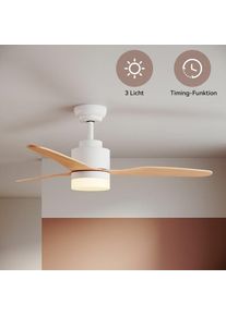Sonni - Ventilateur de plafond avec éclairage Télécommande 119cm Lumière led Blanc 3 pales