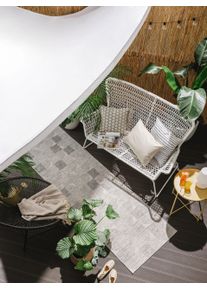 Tapis poil ras de couloir extérieur & intérieur Bronco Gris 80x250 cm - Tapis poil court design moderne pour salon
