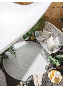 benuta Nest Dywan outdoor Bronco niebieski ø 200 cm okrągły Geometryczny