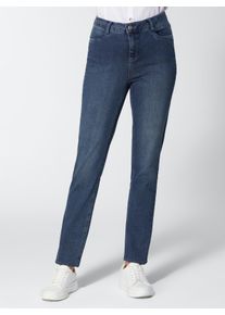 CREATION L PREMIUM Dames Jeans met pasvormpas achter in blue-stonewashed ,maat 38, Witt, 56% Katoen, 19% Polyester, 14% Lyocell, 10% Viscose, 1% Elastan
