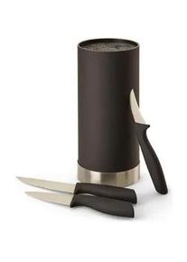 ECHTWERK Messerblock , Schwarz, Silberfarben , Kunststoff , 4-teilig , 22 cm , ohne Schlitze , Küchenmesser, Messerblöcke