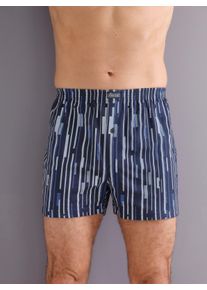 Heren Boxershorts in marine geprint ,maat 5, Witt, 100% Katoen
