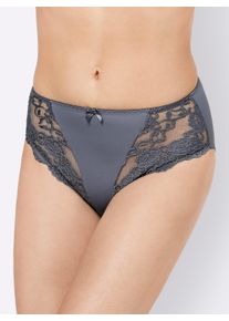 Sassa Mode Dames Slip in zwart + antraciet ,maat 38, Witt, 85% Polyamide, 15% Elastan