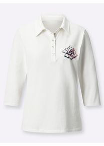 Dames Poloshirt in ecru ,maat 36, WITT, 100% Katoen