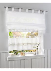 bonprix Perdea scurtă, tiv croşetată alb &Icirc;/Lă: 30/120 cm