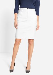 bonprix Femei Fustă de blugi cu stretch, alb, 44
