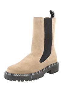 Bianco, Damer, Chelsea Boots 'GUNNA', Beige / Sort, St&oslash;rrelse 41