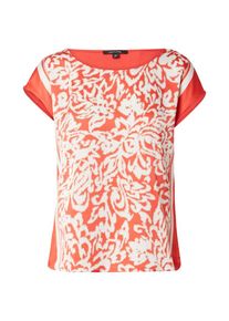 comma, COMMA Dames Blouse donkerbeige / vuurrood / wit XXS-XS