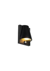 Qazqa Buiten wandlamp zwart IP44 met bewegingsmelder - Femke