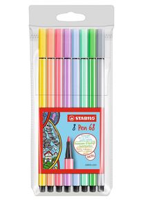 Stabilo Premium-Filzstift - Pen 68 - 8er Pack - Pastellfarben
