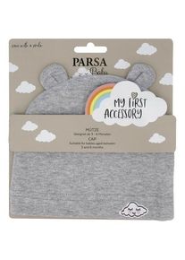 Parsa Baby Babymütze mit Ohren und Wolkenstickerei - grau