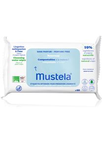 Mustela Compostable at Home Cleansing Wipes Perfume Free salviette detergenti senza profumazione per neonati 60 pz