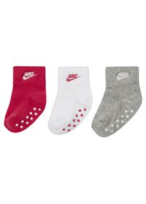Lot de 3 paires de socquettes anti-dérapantes Nike pour bébé (6 - 12 mois) - Rose