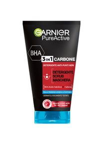 Garnier Pure Active maschera nera per il viso contro punti neri e acne al carbone attivo 3 in 1 150 ml