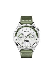 Smartwatch Huawei Watch GT 4, Ecran 1.43inch, 46mm, Bluetooth, Curea Textila, Waterproof 5 ATM (Argintiu)