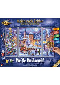 Schipper Malen Nach Zahlen »Meisterklasse Triptychon - Weiße Weihnacht«, Made In Germany bunt, Triptychon Malen nach Zahlen »Weiße Weihnacht«