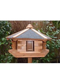Promadino Vogelhaus »Fehmarn«, (Set), Bxtxh: 59X57X141 Cm, Mit Standbein braun, Größe B/H/T: 59 cm x 141 cm x 57 cm B/H/T: 59 cm x 141 cm x 57 cm ,...