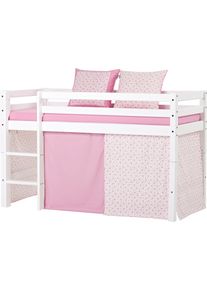 Hoppekids Hochbett »«Romantik »«, Mit Vorhang & Matratze 2 Größen Umbaubar weiß, Größe Liegefläche B/L: 90 cm x 200 cm Matratze: Schaumstoff, ca. 9...