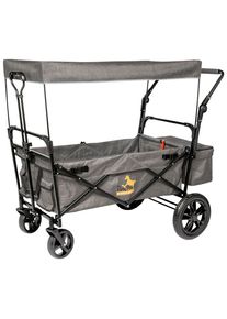 Pinolino® Bollerwagen »Piet Comfort« grau, Metallgestell schwarz lackiert mit Stoff in grau meliert