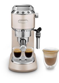De'Longhi De'longhi Siebträgermaschine »Dedica Metallics ec785.Bg«, 1350 Watt, 15 Bar beige, The Barista Pack inkl. Kaffeetamper + Milchkännchen