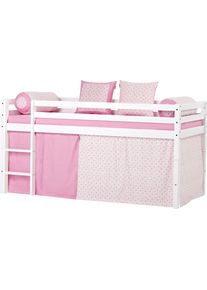 Hoppekids Hochbett »«Romantik »«, Mit Vorhang & Matratze 2 Größen Umbaubar weiß, Größe Liegefläche B/L: 70 cm x 160 cm Matratze: Schaumstoff, ca. 9...