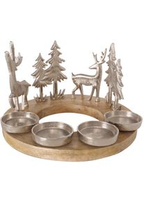 Boltze Adventsleuchter »Weihnachtsdeko«, Handgearbeitet braun, Größe B/H/T: 0 cm x 18 cm x 0 cm B/H/T: 0 cm x 18 cm x 0 cm , Dekorativer...