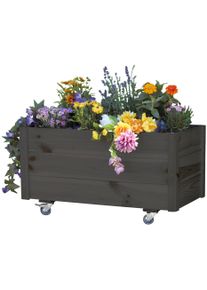 Promadino Blumenkasten, Bxtxh: 95X54X45 Cm grau, Größe B/H/T: 95 cm x 45 cm x 54 cm B/H/T: 95 cm x 45 cm x 54 cm , Aus imprägniertem Kiefernholz