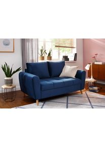 Home Affaire 2-Sitzer »Penelope«, Mit Feiner Steppung Im Skandinavischem Design blau, Größe B/H/T: 160 cm x 90 cm x 92 cm B/H/T: 160 cm x 90 cm x...