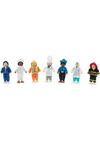 KidKraft® Biegepuppe »Puppen-Set Berufe«, (Set, 7 Tlg.) bunt, 7 Puppen: Feuerwehrmann/frau, Krankenpfleger/schwester, Bauarbeiter/in, Arzt/Ärztin,...