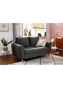 Home Affaire 2-Sitzer »Penelope«, Mit Feiner Steppung Im Skandinavischem Design grau, Größe B/H/T: 160 cm x 90 cm x 92 cm B/H/T: 160 cm x 90 cm x...