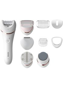 Philips Epilierer »bre740/10«, 8 St. Aufsätze, Leistungsstarke Epilation rosa, Der Epilierer sorgt für sanfte Epilation und für bis zu 4 Wochen...