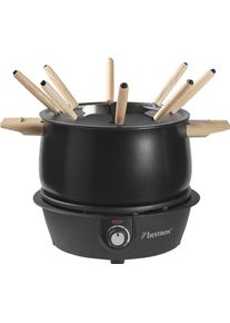 Bestron Fondue »afd850bw«, Mit 8x Fonduegabeln & Stufenlosen Thermostat, Inkl. Spritzschutz schwarz, Stilvolles Fondue Set für gemeinsames Genießen...