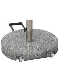 siena GARDEN Betonschirmständer, Granit, Trolley 40 Kg, Rund, Mit Tolley-Auszug Und Rollen grau , Edelstahlrohr Ø 5,7 x 29,6 cm mit...