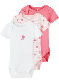 name it Kurzarmbody »Nbfbody 3p Ss Strawberry Noos«, (Packung, 3 Tlg.) rosa, Größe 68 - N-Gr, 3er Pack Langarmbodys von name it für Mädchen