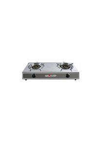 Buck Muvip series strong 2-burner stainless steel gas cooker - piezoelectric ignition - removable cast iron burner