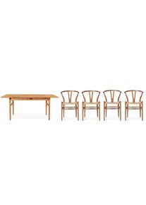 Set de table 1 CH327 L 190 cm + 4x CH24 Chair Teak Carl Hansen & Søn