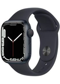 Apple Watch Series 7 Aluminium 41 mm (2021) | GPS | grün | Sportarmband Mitternacht