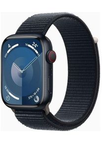 Apple Watch Series 9 Aluminium 45 mm (2023) | GPS + Cellular | Mitternacht | Sport Loop Mitternacht