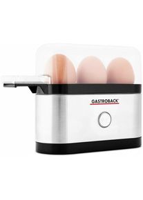 Gastroback - Mini 3œufs 350W Noir, Acier inoxydable cuiseur à œufs (42800)