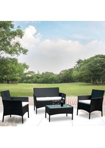 Salon de jardin Meubles de jardin Ensemble de meubles de jardin noir Ensemble de fauteuils Lounge