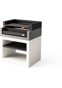 Tuozi - Barbecue de Construction à Bois et Charbon Modèle kitaway grill (Gris/Blanc - 84 x 63 x 101 cm)