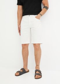 bonprix Bermudy dżinsowe ze stretchem, "coloured", Regular Fit, biały, 52