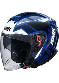 SMK GTJ Tourer, open face helmet , color: Dark Blue/Black/Blue/White , size: XXL