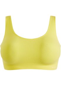 Brassière côtelée sans couture Feel Comfort avec dentelle - jaune - taille 2 (S) - bonprix