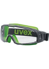 Schutzbrille Uvex u-sonic, EN 166, EN 170, Polycarbonat klar, Rahmen grau/lime, UV 400, 5 Stück