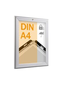 Cadre clic-clac, aluminium, A4, étanche pour l'extérieur, verrouillable, argent