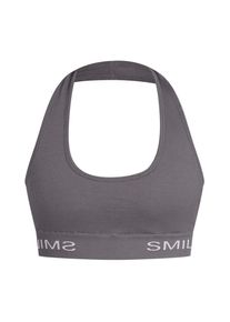 Smilodox Sport-BH 'Azura' Damen dunkelgrau / weiß Größe S